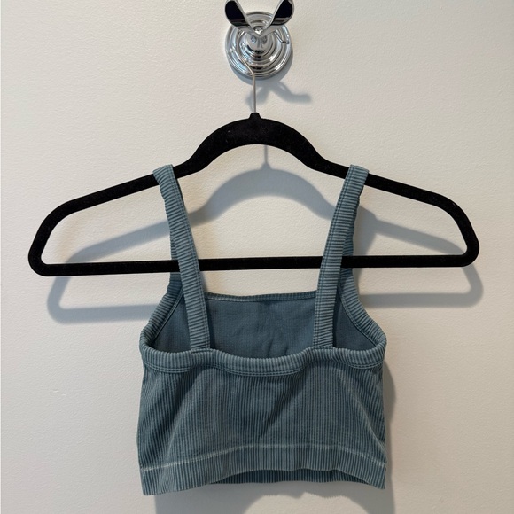 Colsie Blue Ribbed Tank Top - Picture 2 of 3